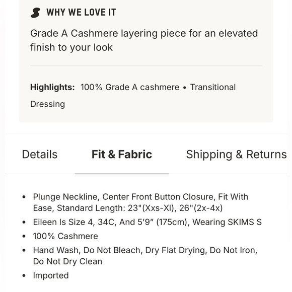 SKIMS Featherweight Cashmere Cardigan in ONYX (black) - Picture 4 of 6